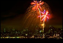 fourth of July fireworks above the City. San Francisco, California, USA