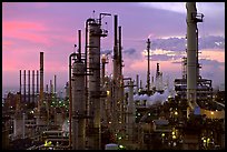 Chimneys of industrial Oil Refinery, Rodeo. San Pablo Bay, California, USA ( color)