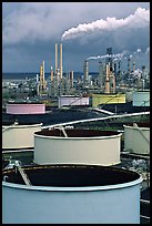 Storage citerns and piples, ConocoPhillips  Refinery,  Rodeo. San Pablo Bay, California, USA ( color)