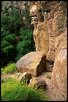 Volcanic rock cliffs. Pinnacles National Park, California, USA. (color)