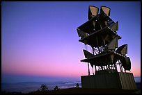 Microwave communication relay at dusk,  Mt Diablo State Park. California, USA (color)