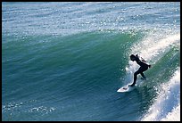 Surfer, morning. Santa Cruz, California, USA (color)