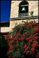 Bell tower of Carmel Mission. Carmel-by-the-Sea, California, USA