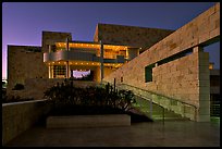 Getty Museum at dusk, Brentwood. Los Angeles, California, USA ( color)
