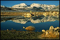 Tufas and Sierra, winter sunrise. Mono Lake, California, USA (color)