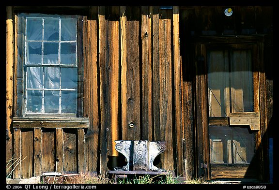 Window and wall, Ghost Town, Bodie State Park. California, USA (color)