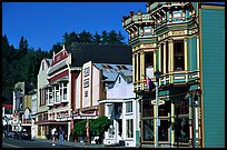 Row of Victorian Houses, Ferndale. California, USA ( color)