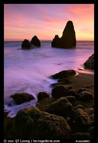 Seastacks, Rodeo Beach, Sunset. California, USA