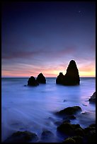 Seastacks, Rodeo Beach, Dusk. California, USA (color)
