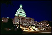 Live concert on the steps of the Capitol at night. Washington DC, USA (color)