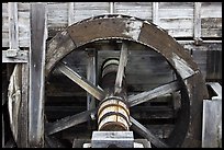 Close up of high breastshot wheel, Saugus Iron Works National Historic Site. Massachussets, USA (color)