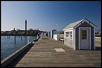 Pier and Pilgrim Monument, Provincetown. Cape Cod, Massachussets, USA ( color)