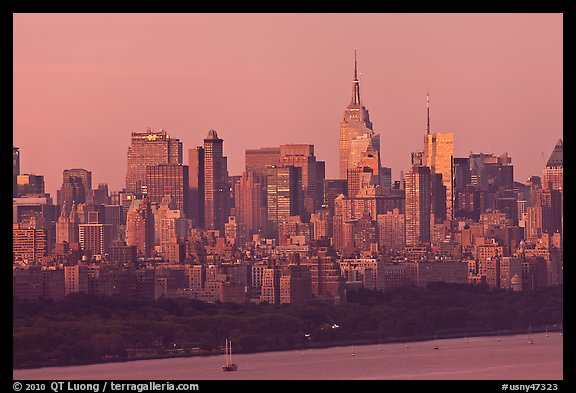 Manhattan skyline at sunrise. NYC, New York, USA (color)