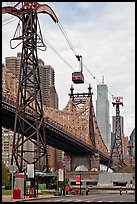 Roosevelt Island, Queensboro bridge, and tramway. NYC, New York, USA ( color)