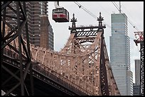 Aerial tramway car and Queensboro bridge. NYC, New York, USA ( color)