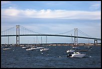 Claiborne Pell Newport Bridge over the East Passage of the Narragansett Bay. Newport, Rhode Island, USA ( color)