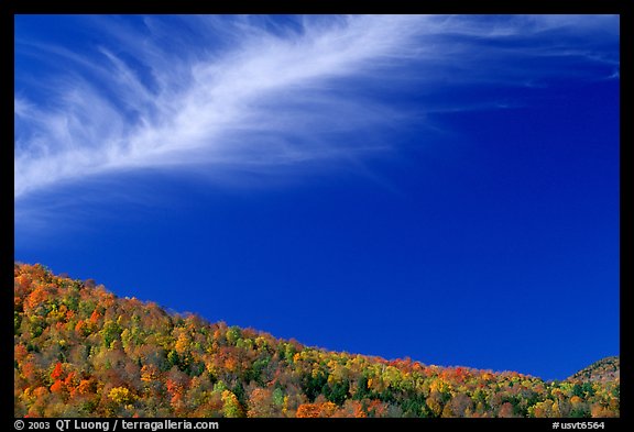 Hills and cloud, Green Mountains. Vermont, New England, USA (color)