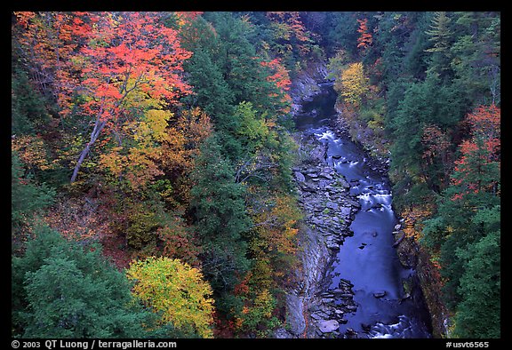 Quechee Gorge in autumn. Vermont, New England, USA (color)