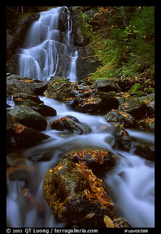 Moss Glen Falls, Green Mountains. Vermont, New England, USA (color)