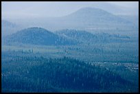 Old cinder cones in the distance. Newberry Volcanic National Monument, Oregon, USA (color)