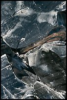 Obsidian glass close-up. Newberry Volcanic National Monument, Oregon, USA (color)