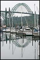 Yacht harbor and Newport Bay Bridge. Newport, Oregon, USA ( color)