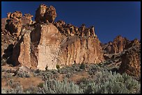 Volcanic cliffs, Leslie Gulch BLM National Backcountry Byway. Oregon, USA (color)