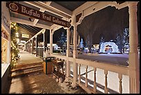 Gallery and Town Square lights, winter night. Jackson, Wyoming, USA ( color)