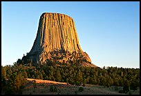 Monolithic igneous intrusion, Devils Tower National Monument. Wyoming, USA (color)