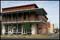 Historic brick building with balcony. Selma, Alabama, USA (color)