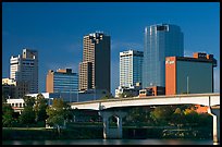 Bridge and Downtown high rises, early morning. Little Rock, Arkansas, USA ( color)