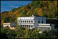Historic buildings and trees in fall foliage. Hot Springs, Arkansas, USA ( color)