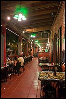 Cuban restaurant at night, Mallory Square. Key West, Florida, USA (color)