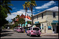 Street with pink cabs. Key West, Florida, USA ( color)