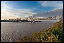 Brige of the Mississippi River, early morning. Natchez, Mississippi, USA (color)
