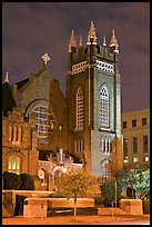 St Andrew Episcopal Cathedral at night. Jackson, Mississippi, USA (color)