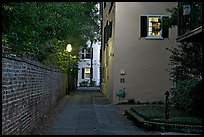 Alley at dusk. Charleston, South Carolina, USA ( color)