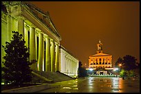 War Memorial and State Capitol by night. Nashville, Tennessee, USA ( color)