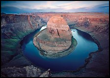 Horsehoe bend of the Colorado River, dawn. Arizona, USA ( color)