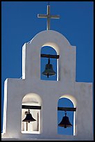 White Bell tower, San Xavier del Bac Mission. Tucson, Arizona, USA (color)