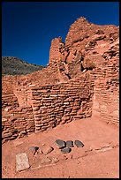 Wall detail, Wupatki Pueblo, Wupatki National Monument. Arizona, USA (color)