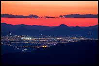 Tucson at sunset from Rincon Mountains. Tucson, Arizona, USA ( color)