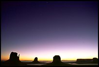 Buttes at dawn. Monument Valley Tribal Park, Navajo Nation, Arizona and Utah, USA