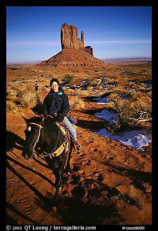 Horseback riding. Monument Valley Tribal Park, Navajo Nation, Arizona and Utah, USA (color)