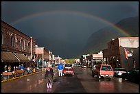 Main street with rainbow. Telluride, Colorado, USA (color)
