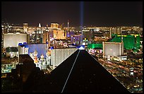 Pyramid, strip and skyline at night. Las Vegas, Nevada, USA (color)