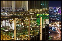 Dining room and night reflections, the Hotel at Mandalay Bay. Las Vegas, Nevada, USA ( color)
