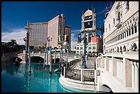 Venetian and Treasure Island hotels. Las Vegas, Nevada, USA (color)