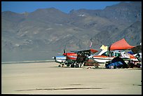 Private airplanes, Black Rock Desert. Nevada, USA (color)