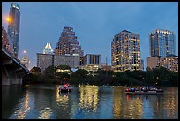 Tour boats on Colorado River. Austin, Texas, USA ( color)